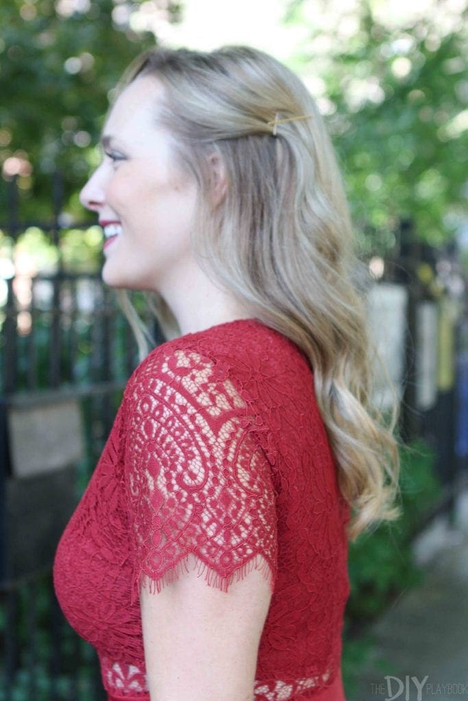 Lace sleeves on a fall dress
