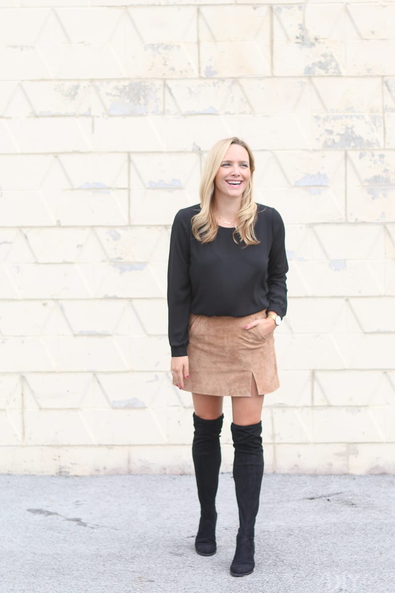 styling a suede skirt for fall