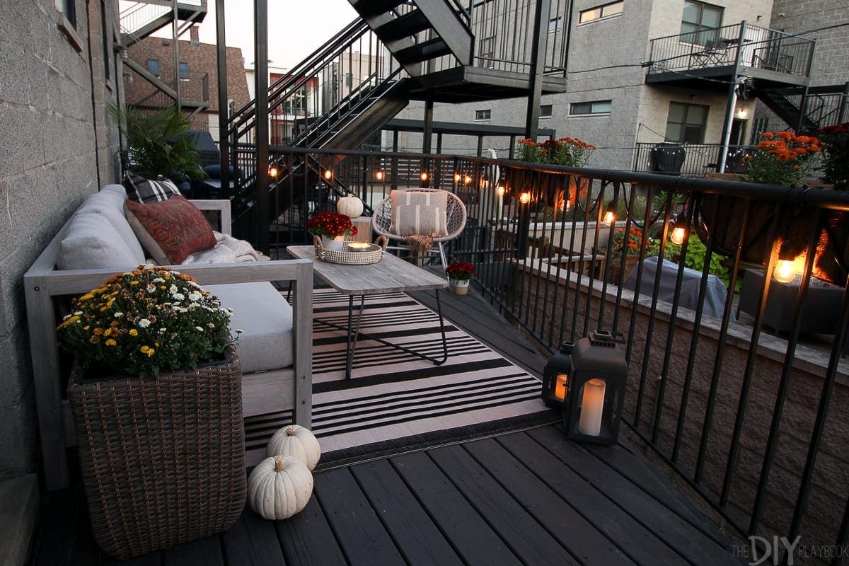 Fall Patio Setting A Cozy Fall Patio Ready for Cooler Months | The DIY Playbook