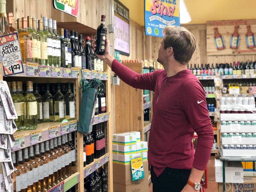 Finn finding chianti wine at trader joe's