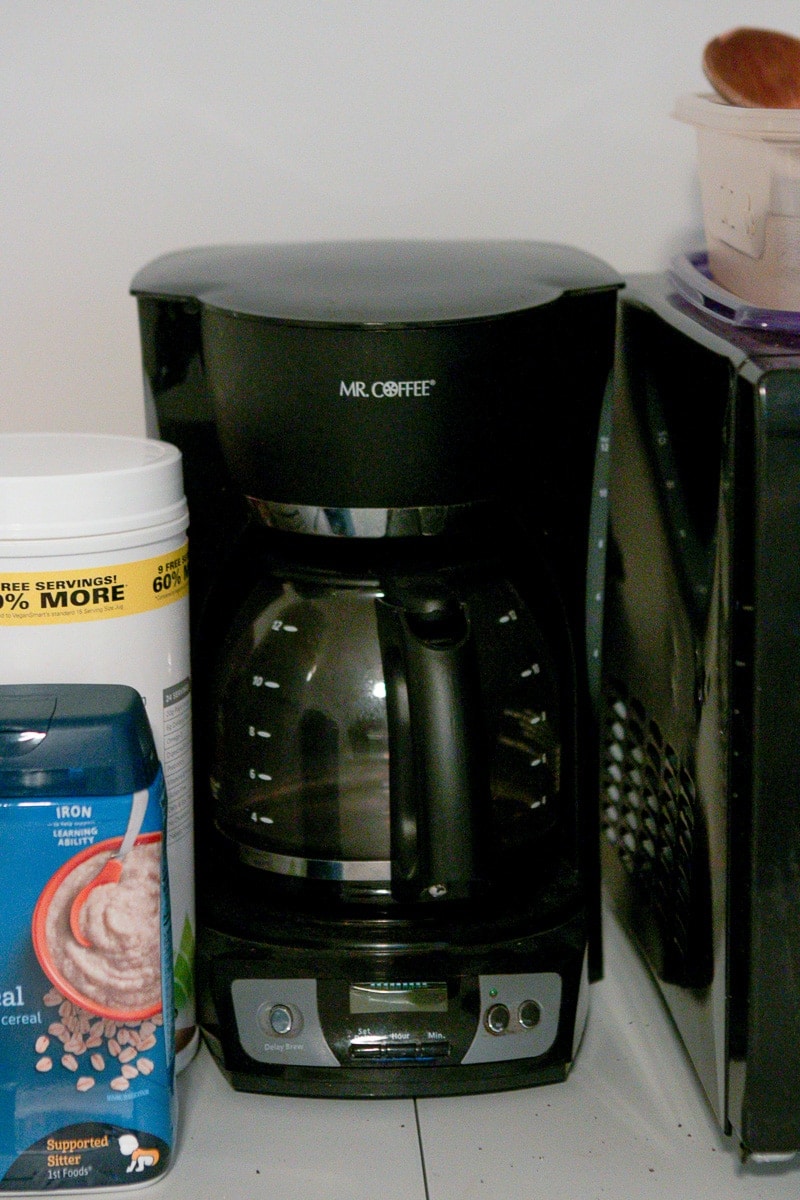 coffee pot during a kitchen renovation
