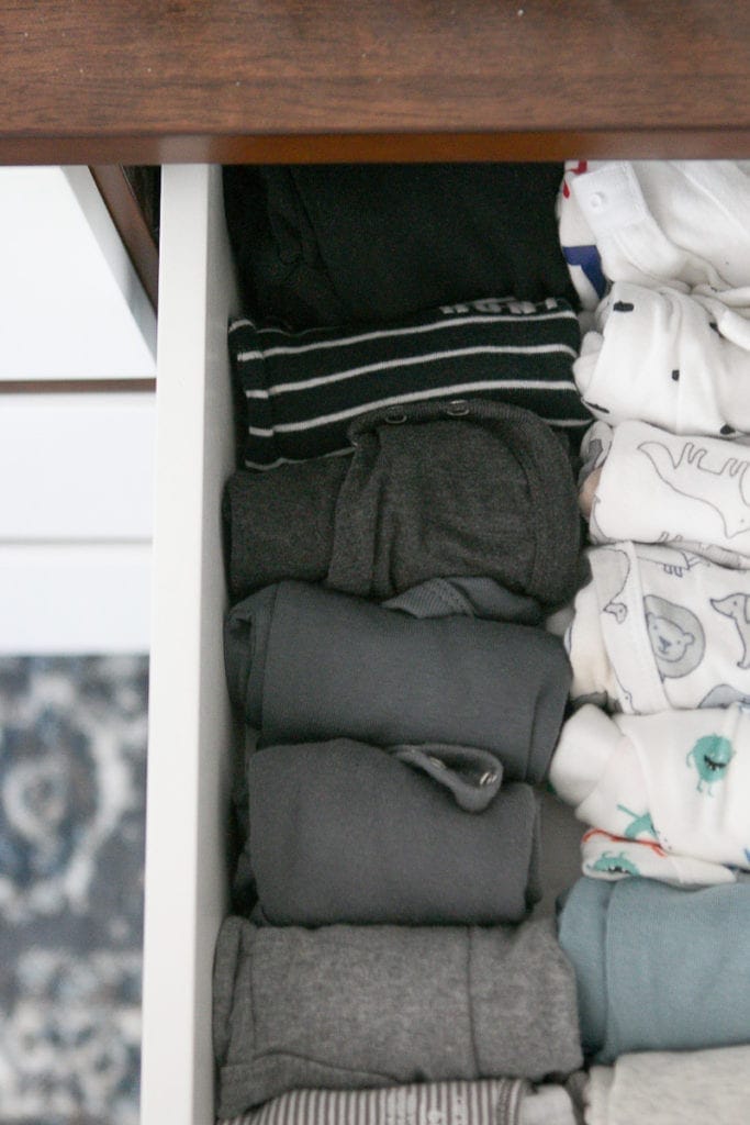 how to organize baby clothes in a drawer