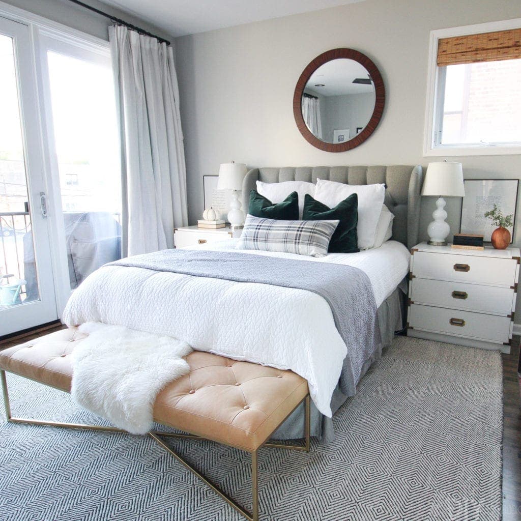 Swap out a few pillows to update your bedroom for fall