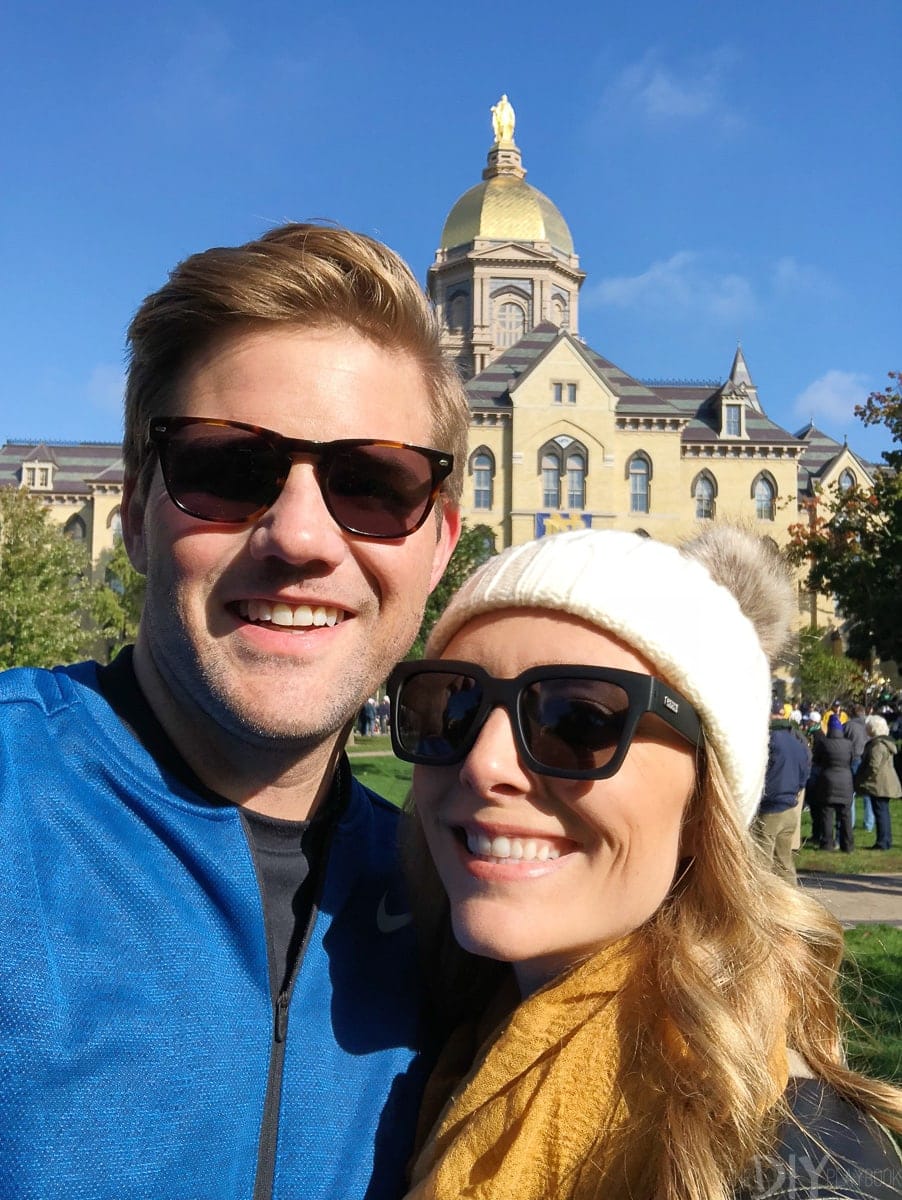 Casey and Finn at Notre Dame campus