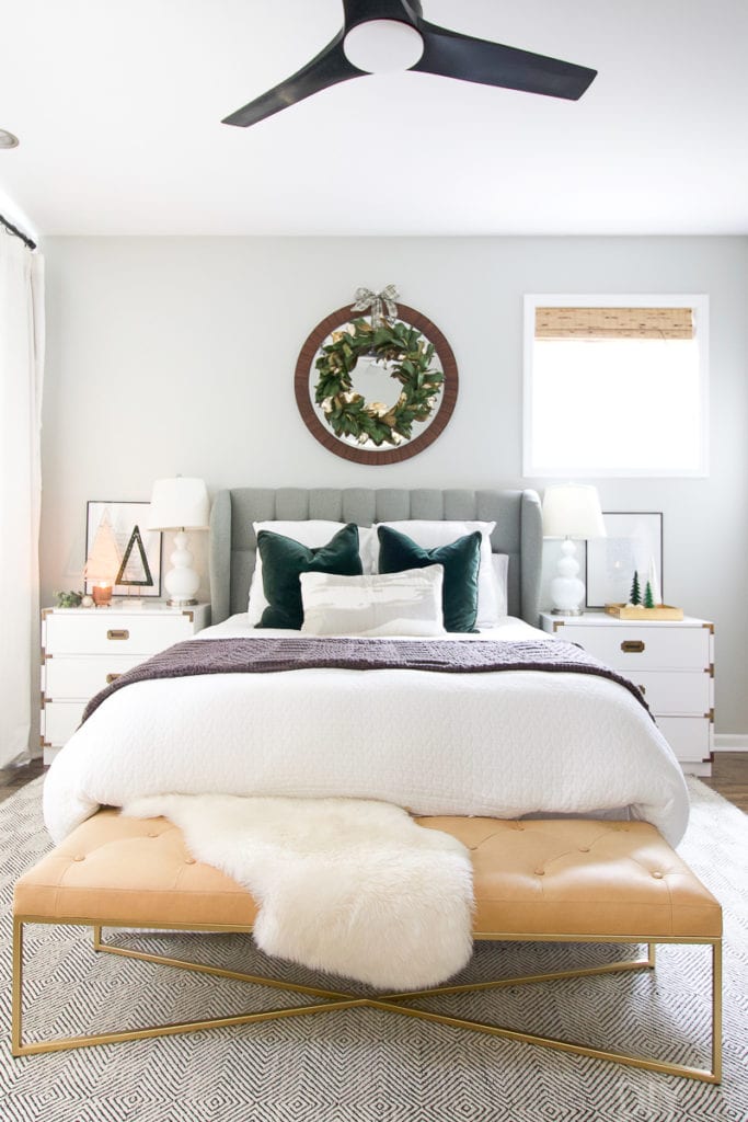 Easy decor swaps to decorate your bedroom for the holidays