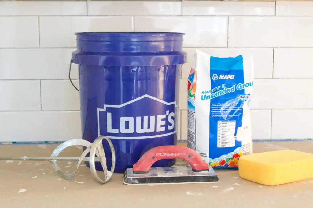 tools to DIY backsplash tile grout