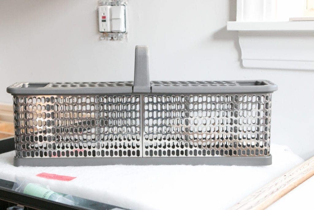 silverware tray in a dishwasher