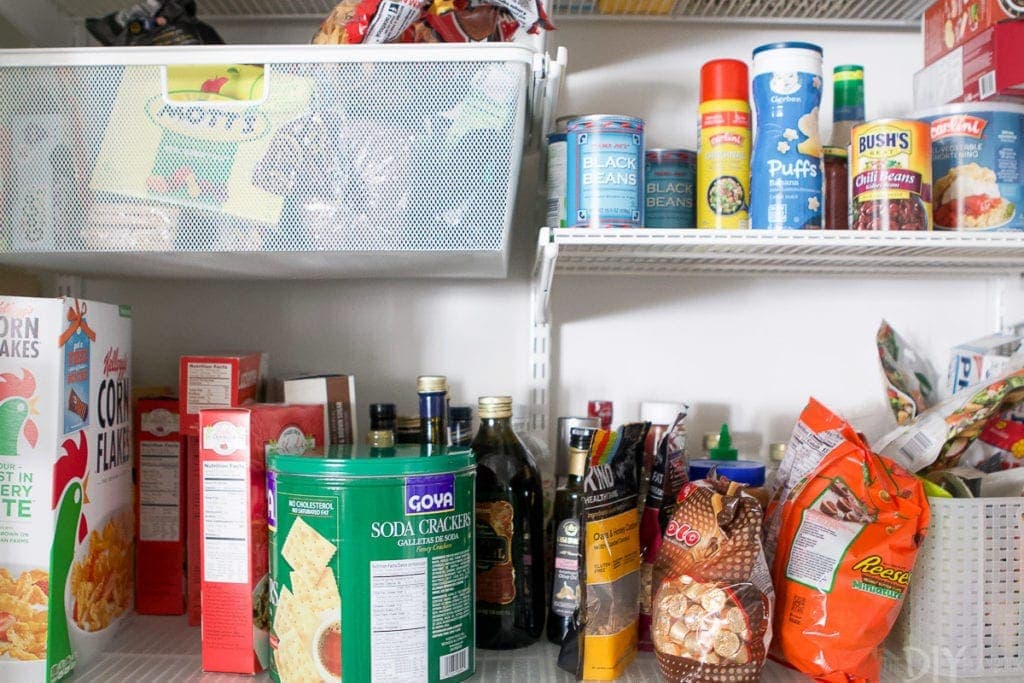 Messy and disorganized pantry