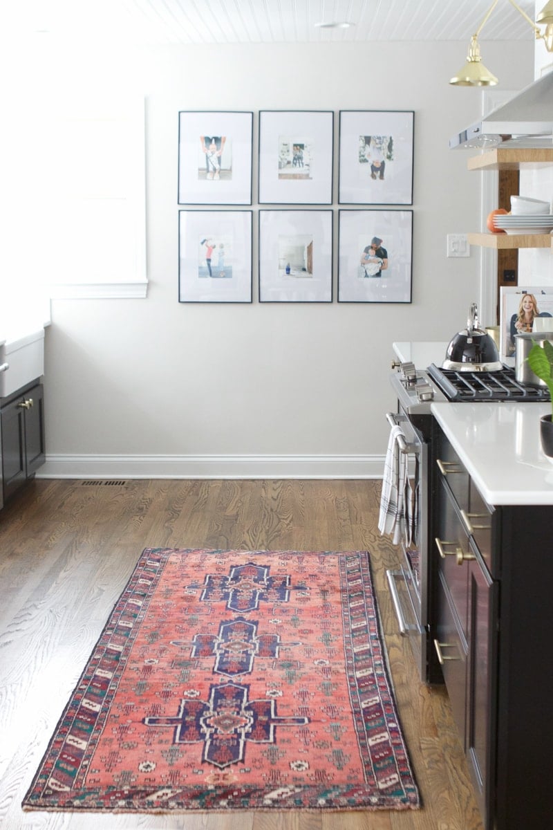 Adding a vintage rug to the kitchen