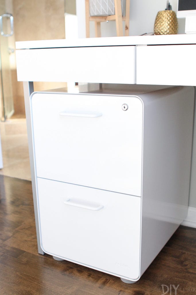 Stylish white file cabinet