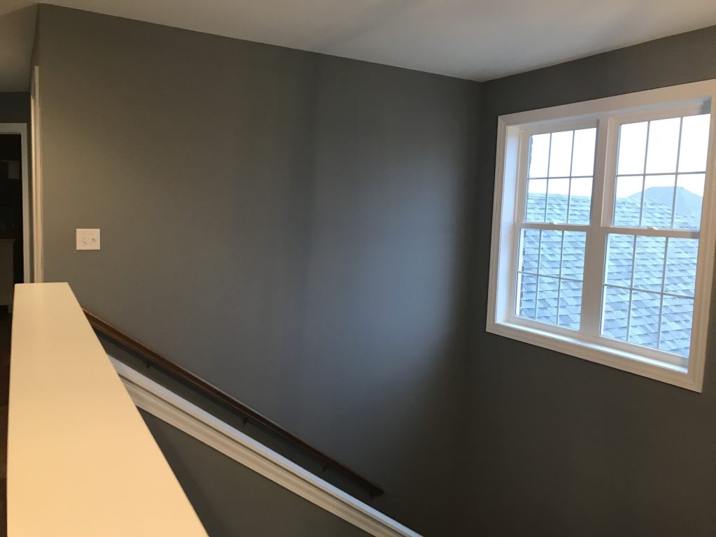 Blank wall on staircase