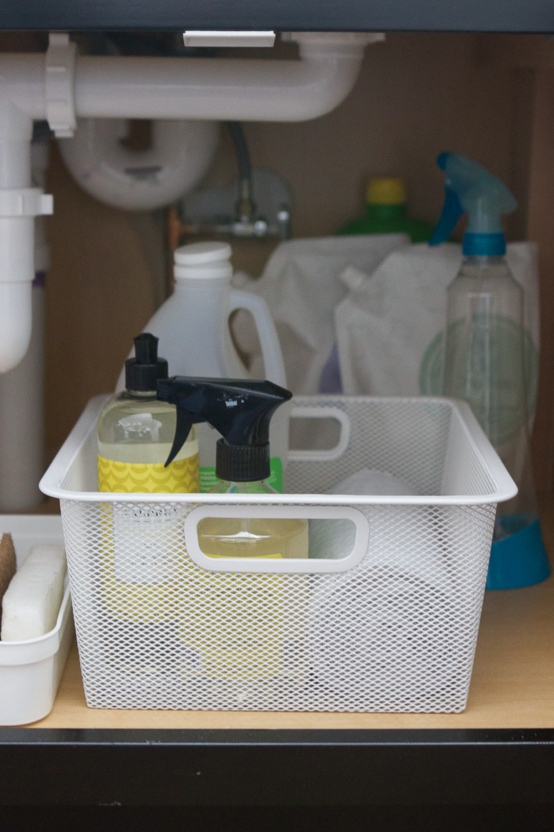 how to keep under sink organized