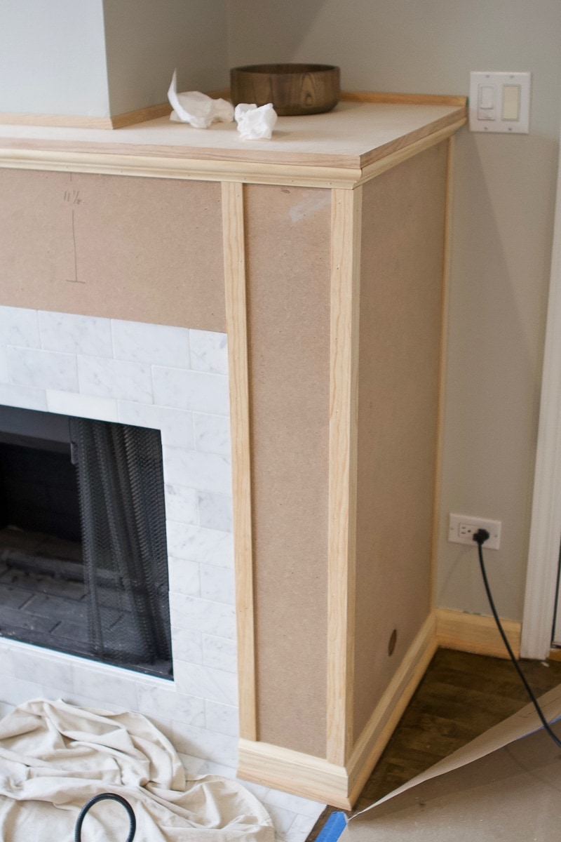 Fireplace mantle woodworking