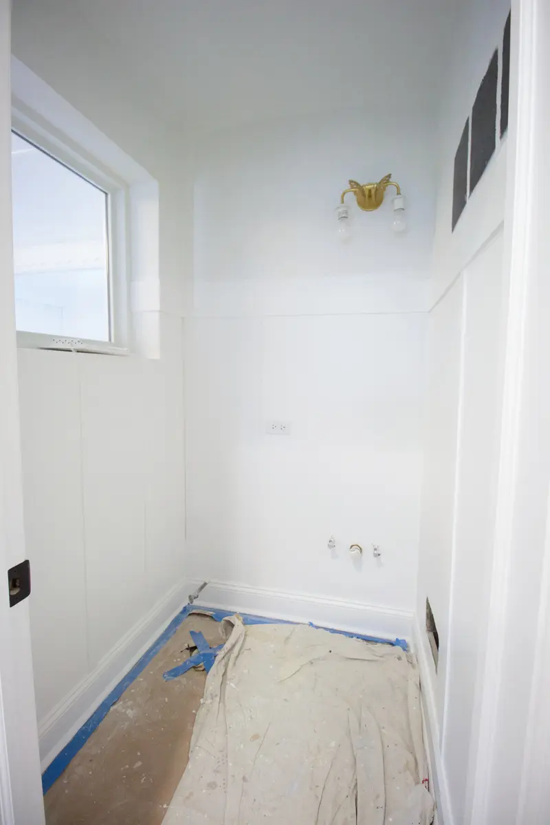 white board and batten in the bathroom
