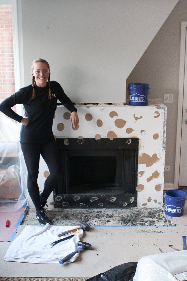 Demoing a fireplace