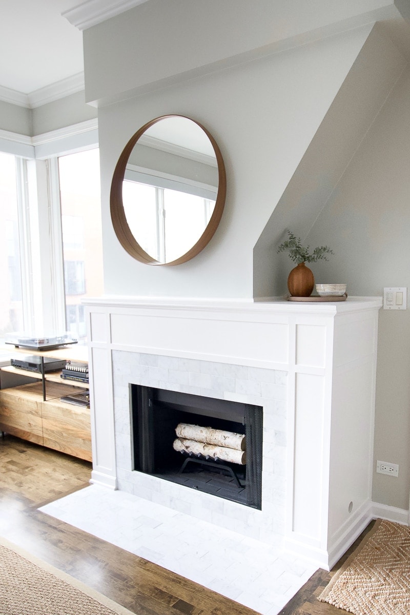 DIY marble fireplace makeover