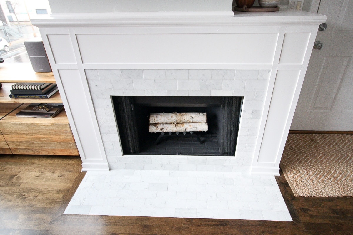 DIY marble fireplace