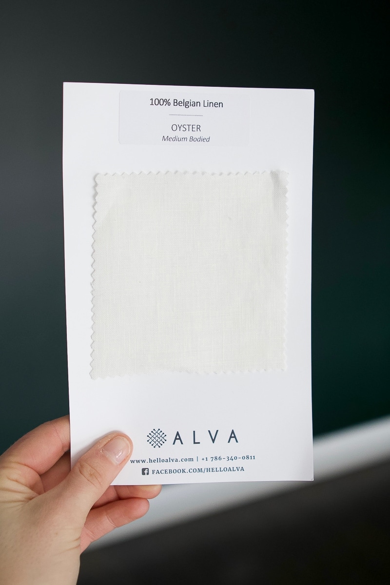 Oyster curtain swatch from alva