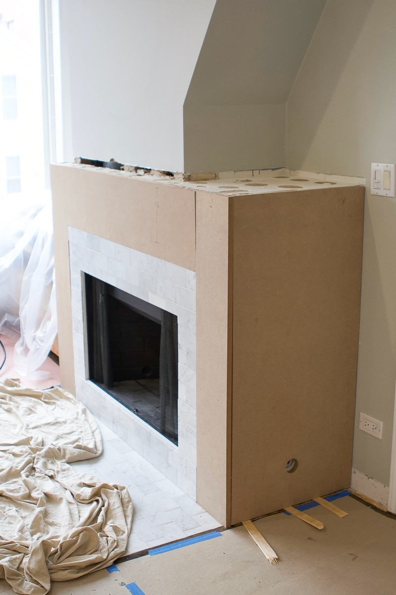 Fireplace surround with MDF