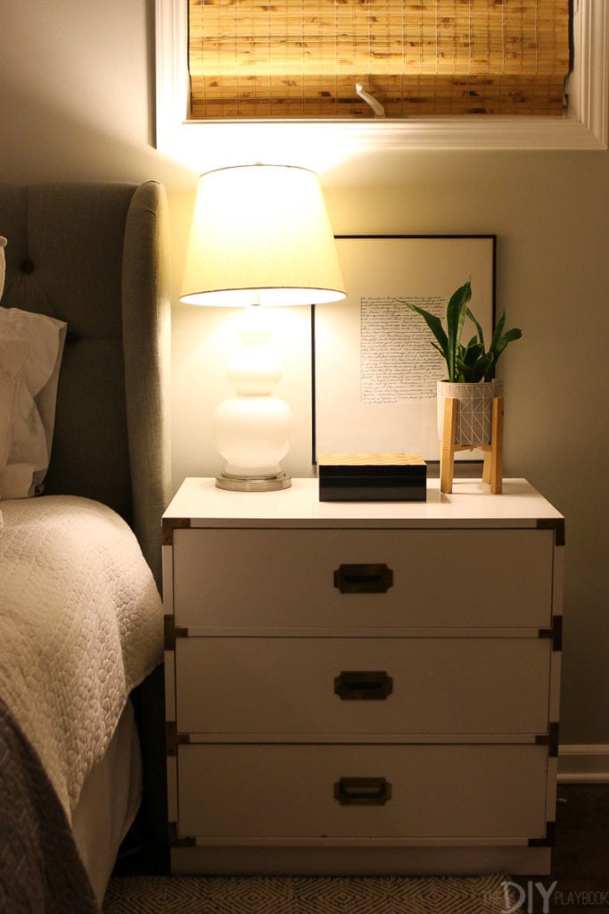 Table lamp on a nightstand