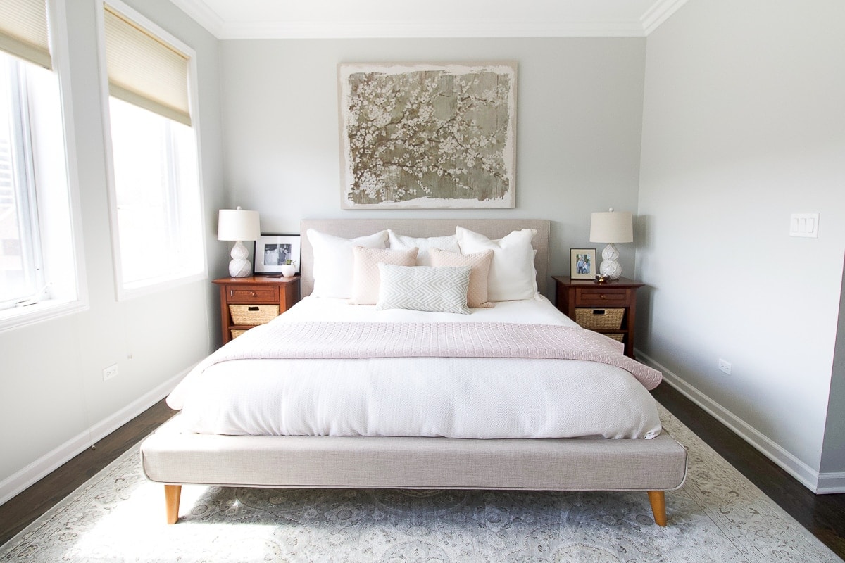 A feminine home tour with a blush bedroom