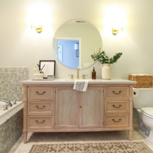 Master Bathroom Reveal - Dresser Turned Vanity | The DIY Playbook
