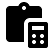 clipboard and calculator icon