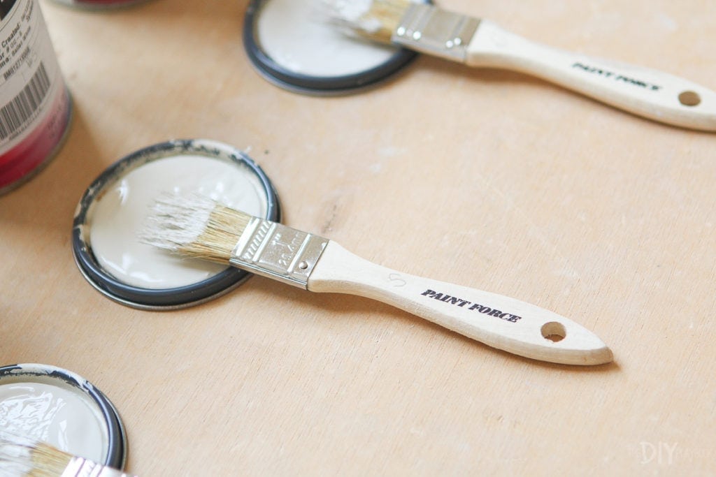 Mark the brushes with the correct paint sample number