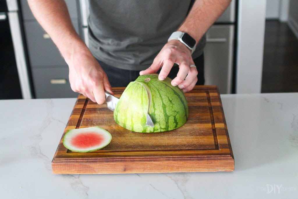 how to skin a watermelon