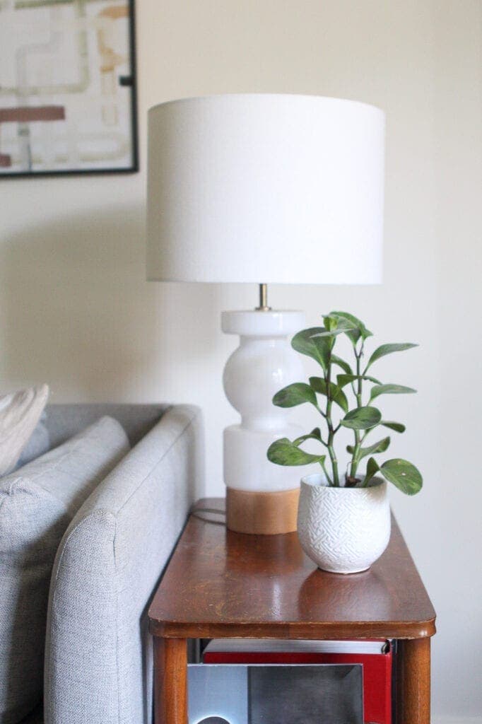 White lamp and planter