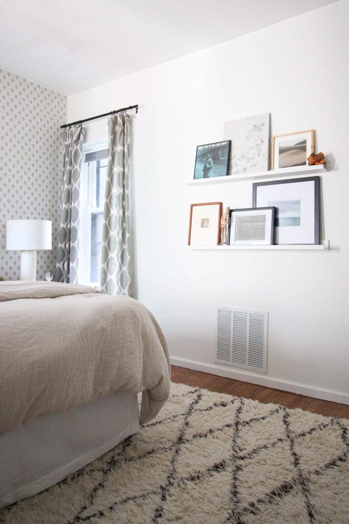 PIcture ledges in a guest room