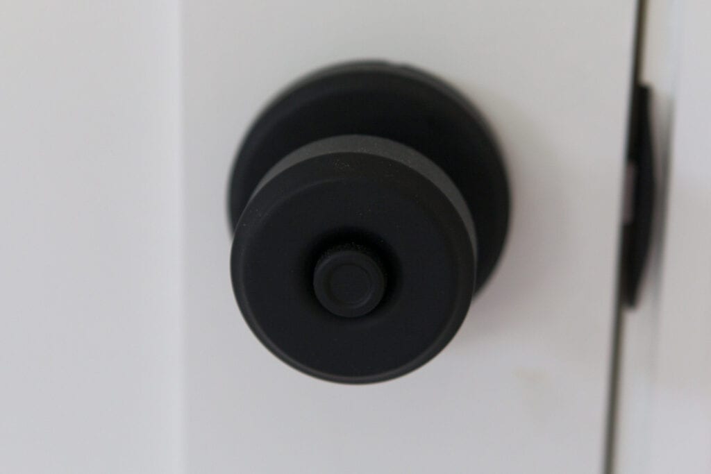 Push button black door knob