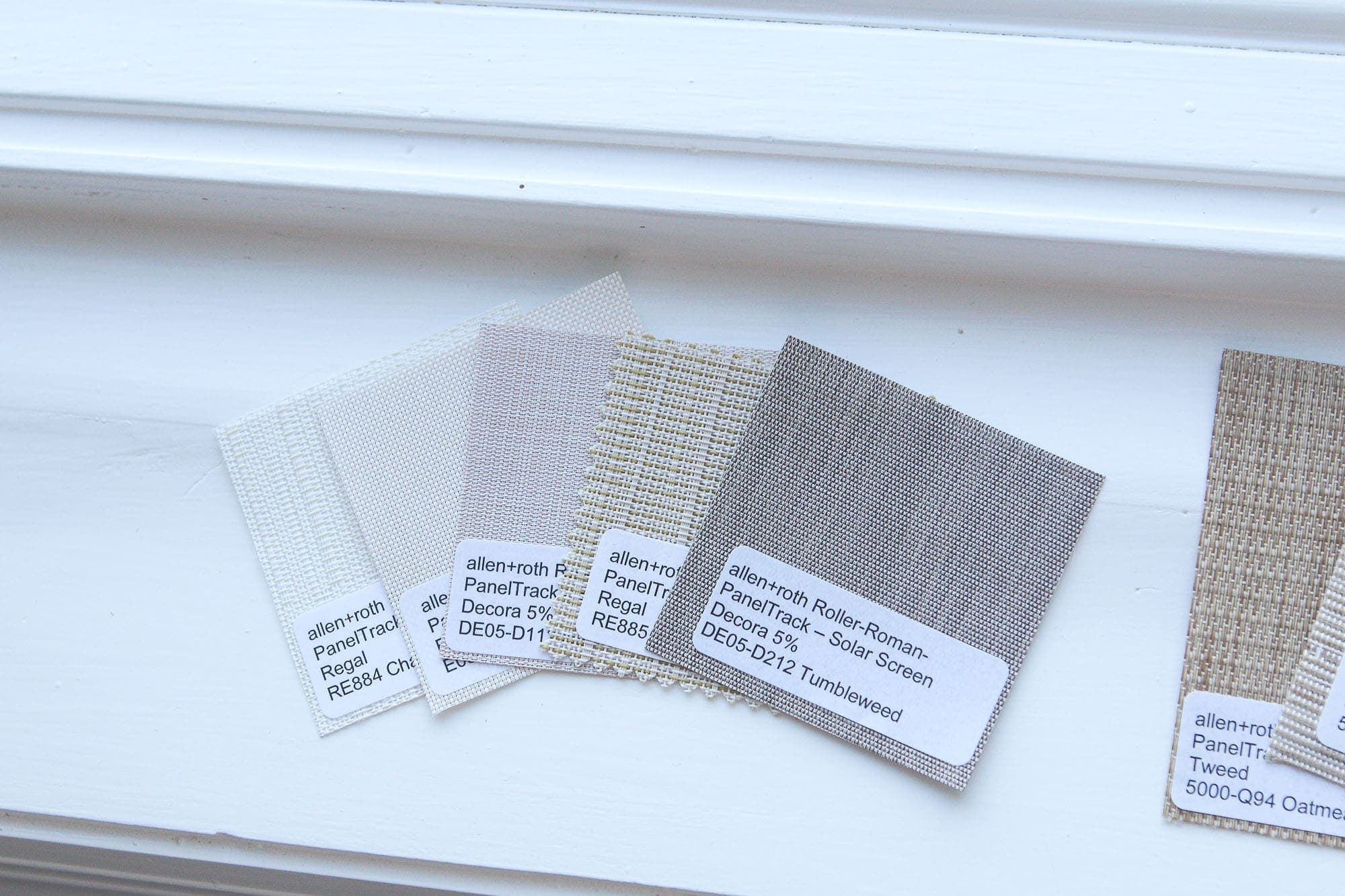Choosing window treatments from fabric swatches