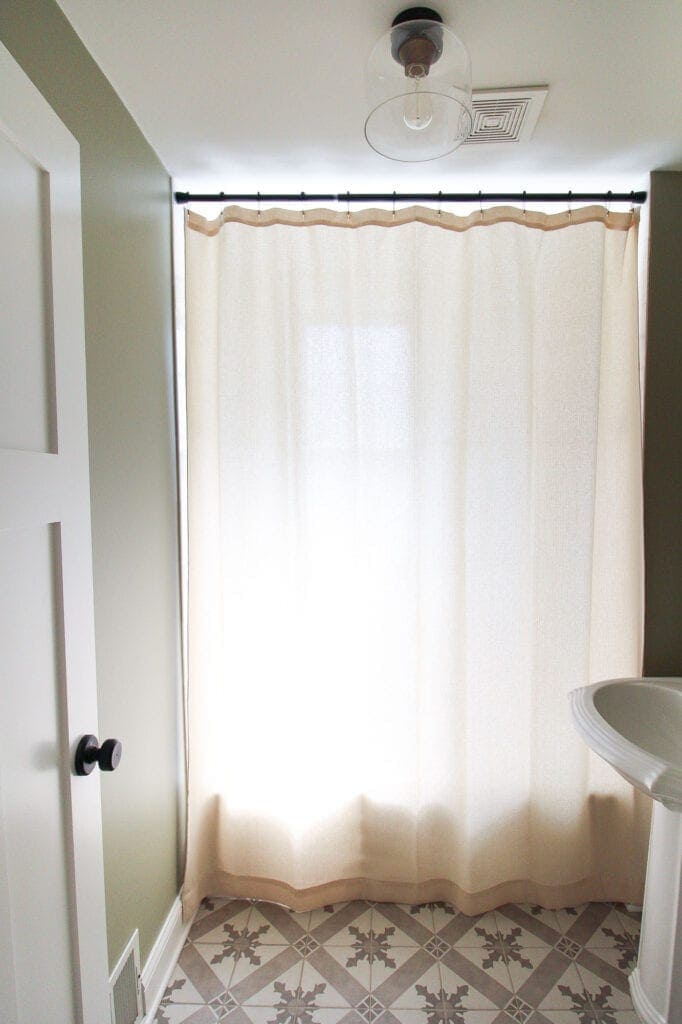 Creamy shower curtain