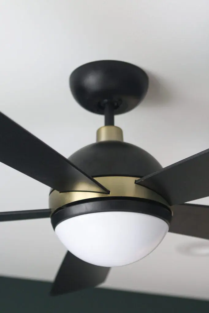 Black and gold ceiling fan