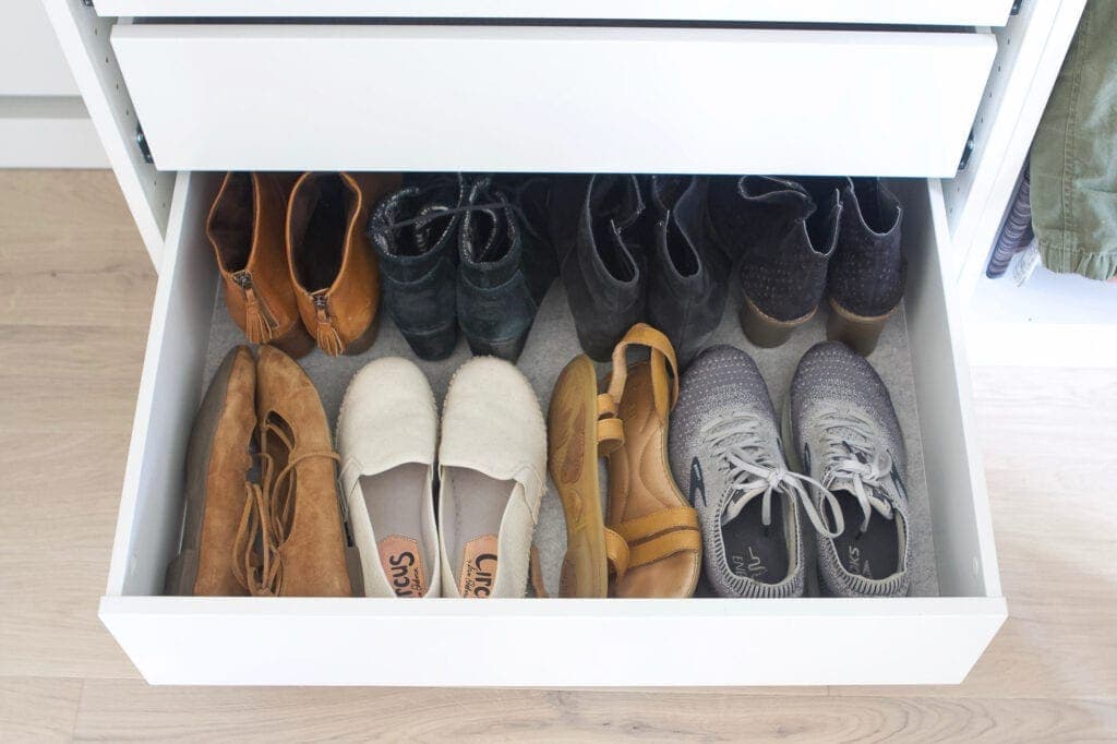 A drawer for shoes