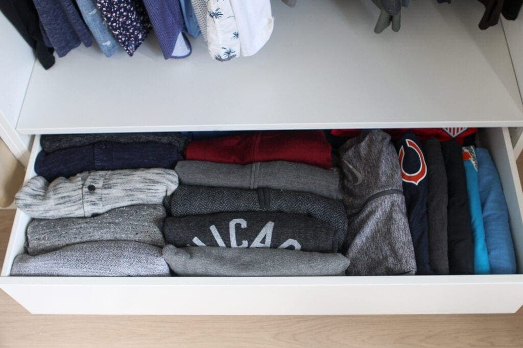 Drawer with sweaters
