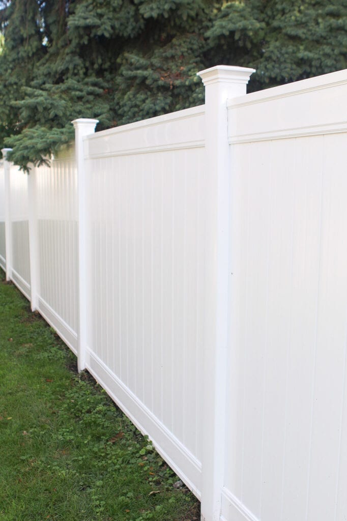 Our new white vinyl fence