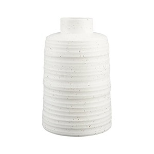 Ribbed White Vase