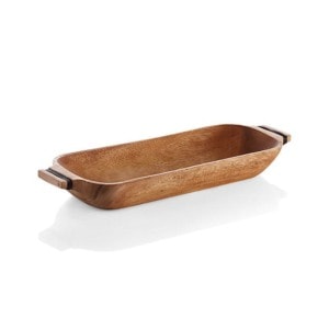 Oval wood bowl