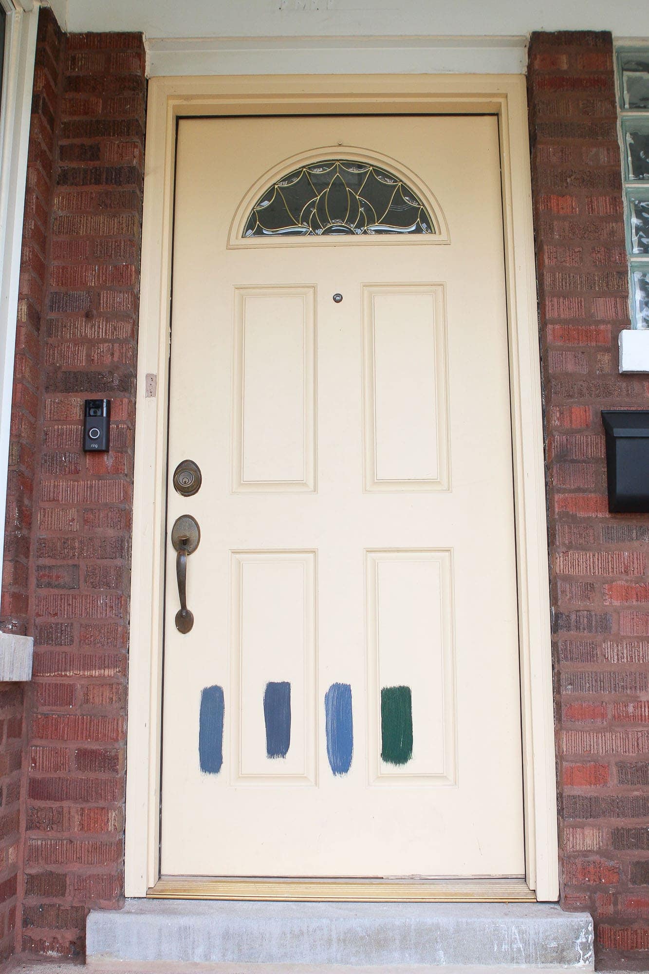 Paint samples on a front door