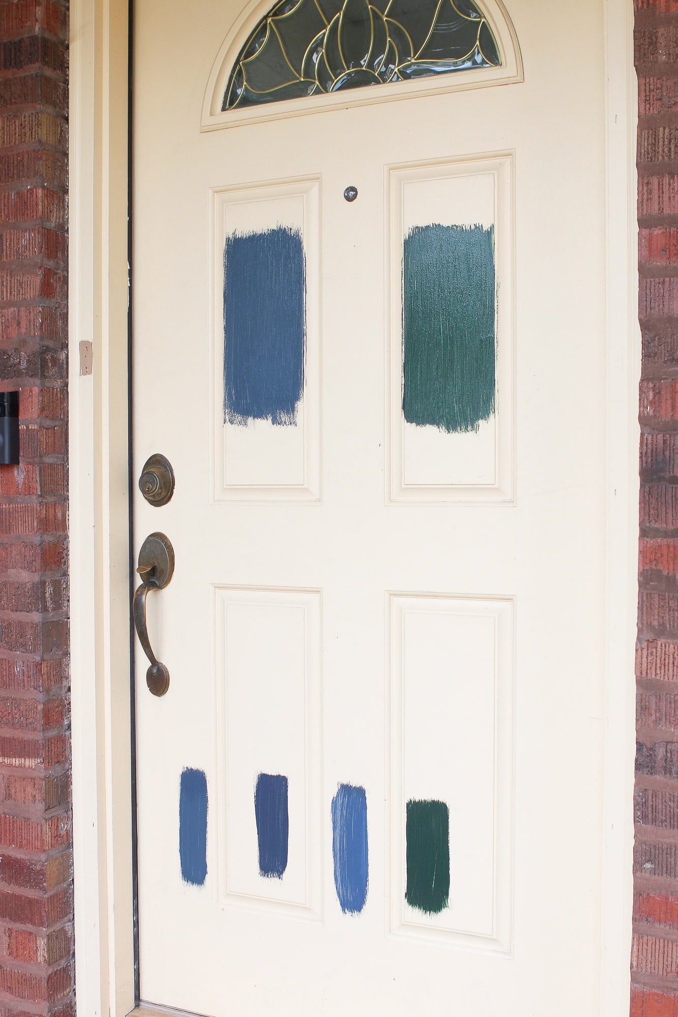 Paint samples on the door