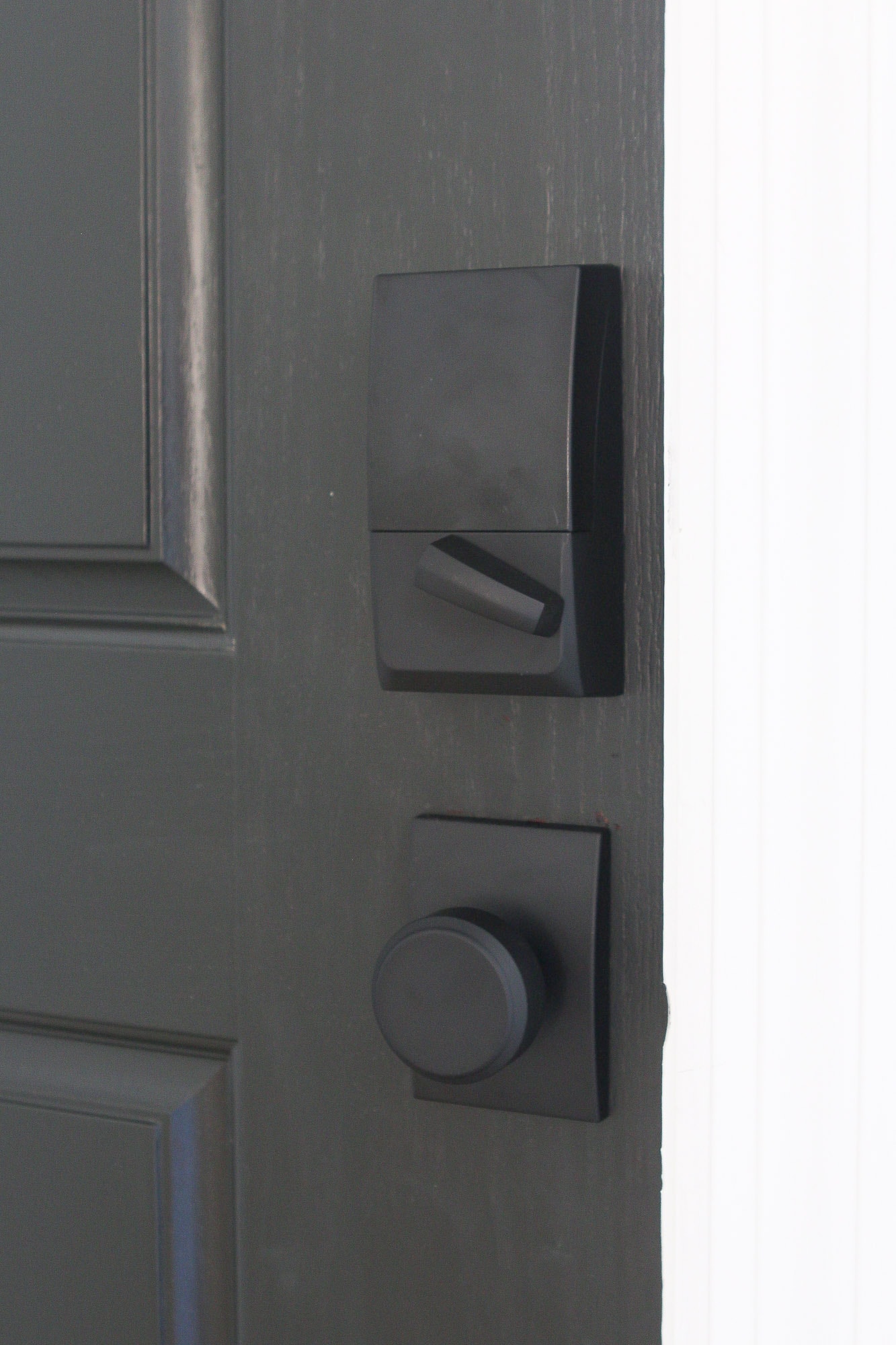 Hardware on the interior of the door