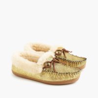 Gold house slippers