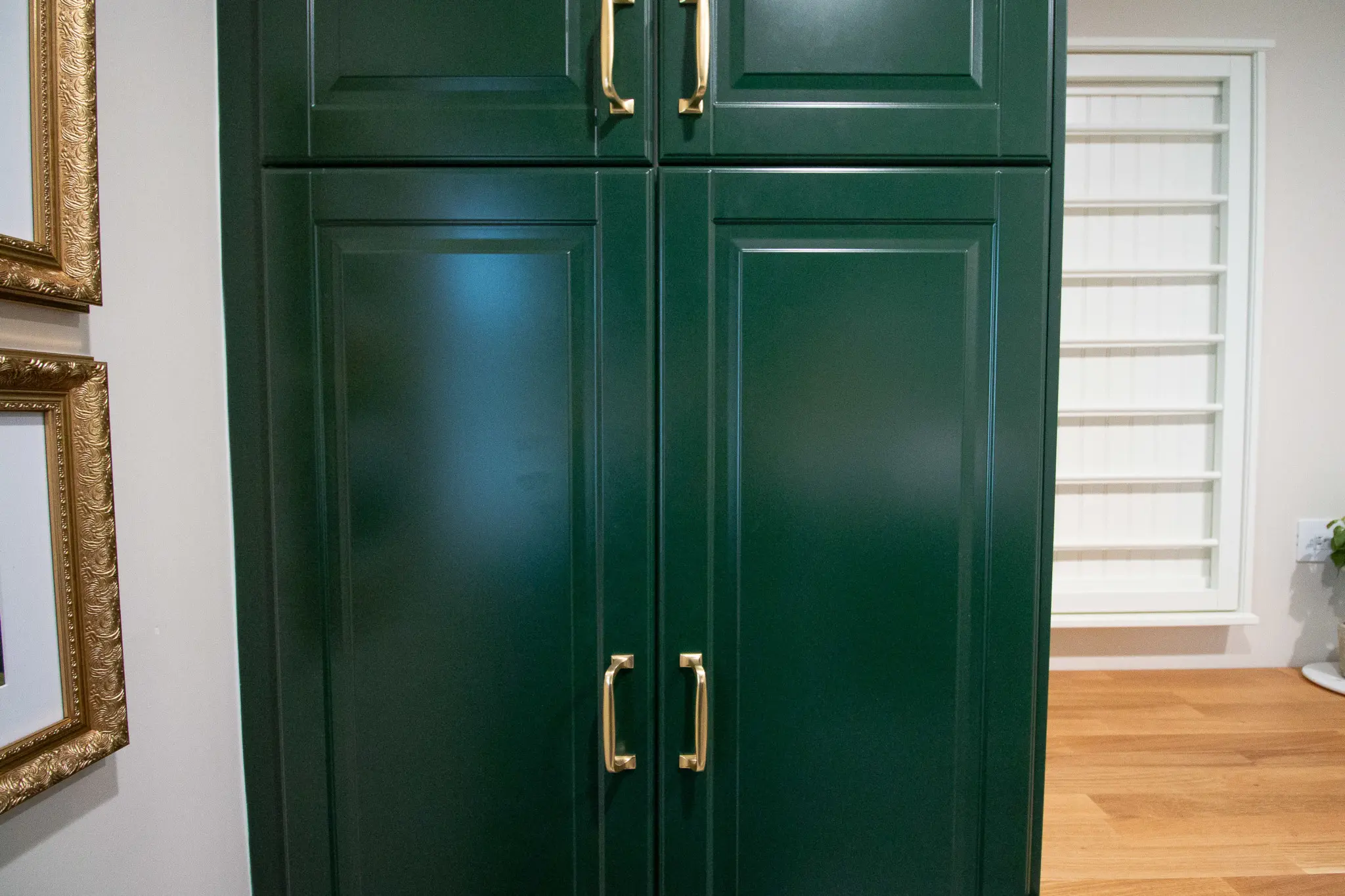Dark green kitchen cabinets from IKEA