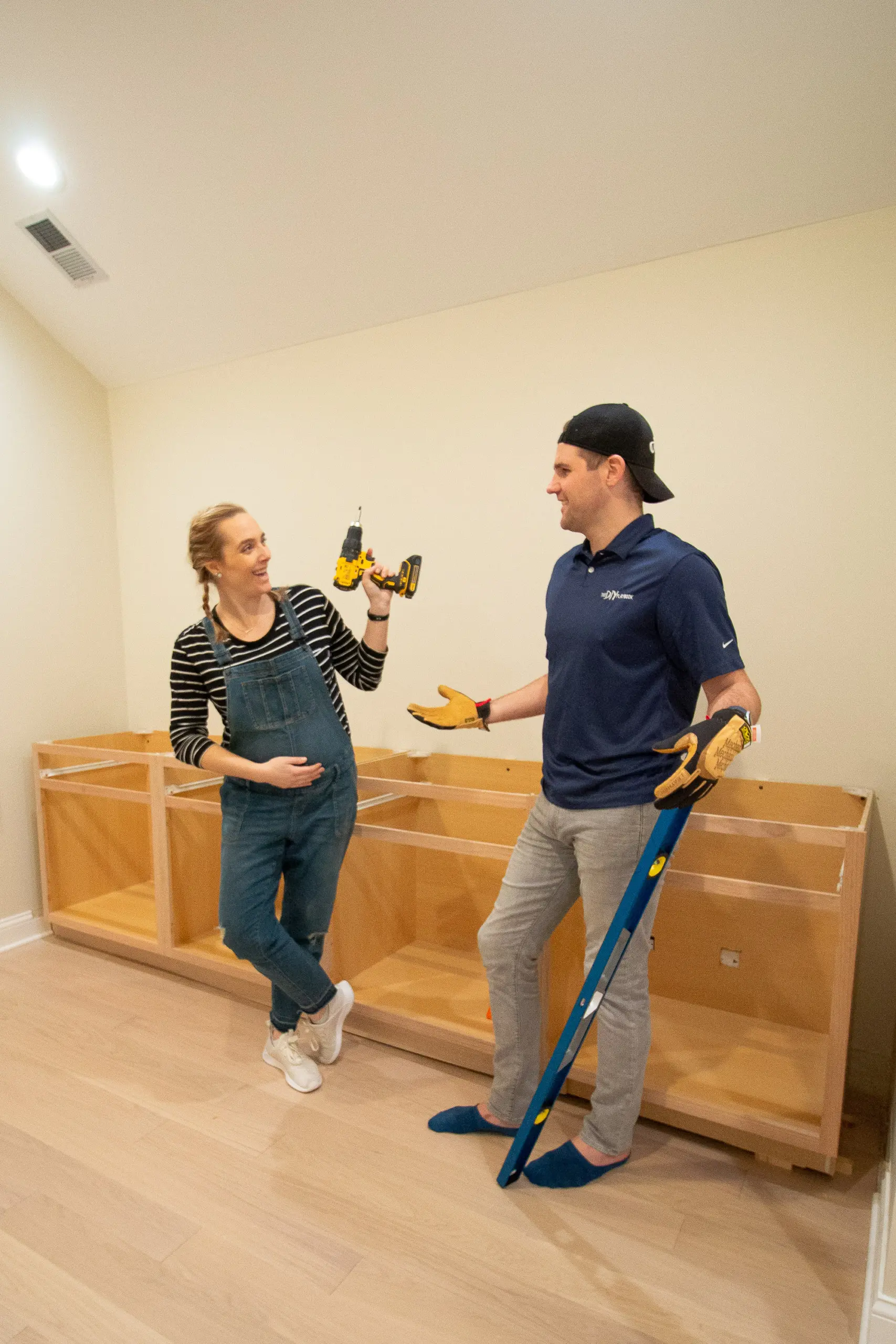 Using a power drill to make built-ins