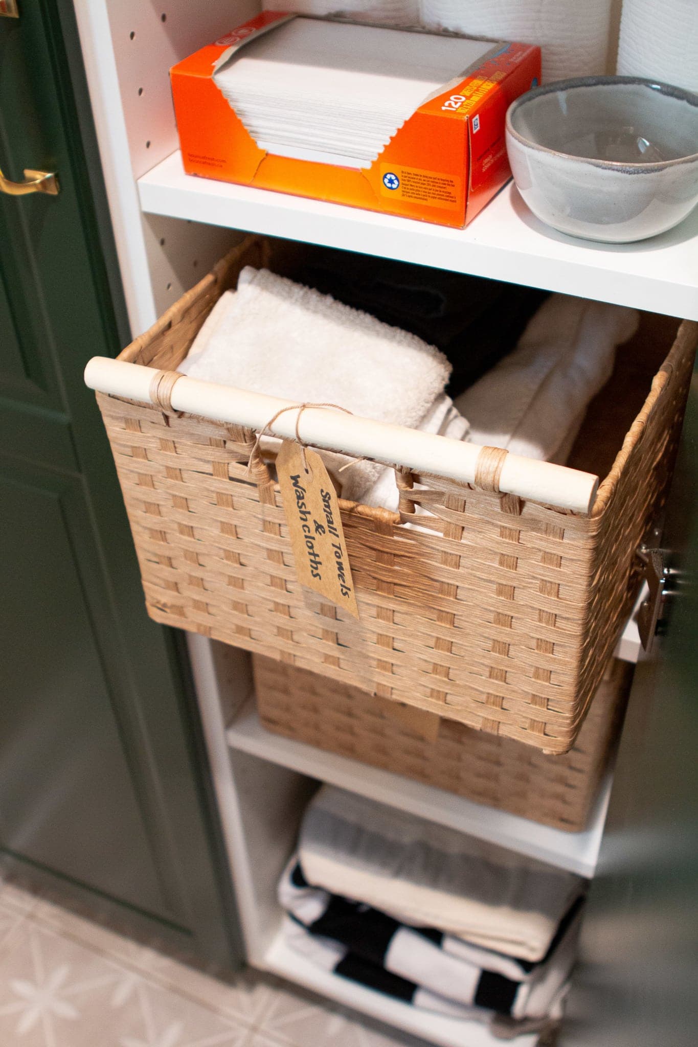Basket for extra towels