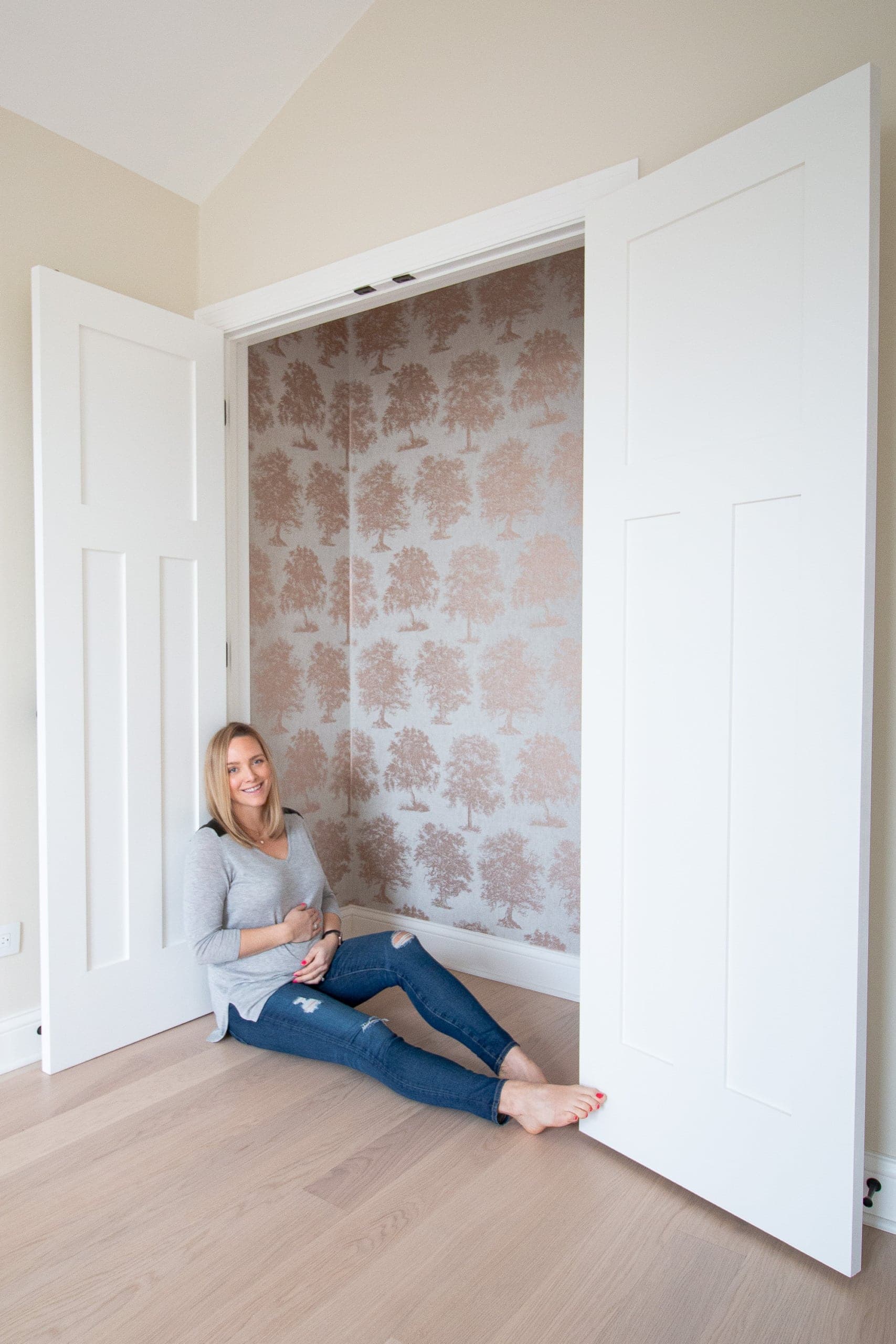 Kids Closet Makeover with Removable Wallpaper  Mindfully Gray