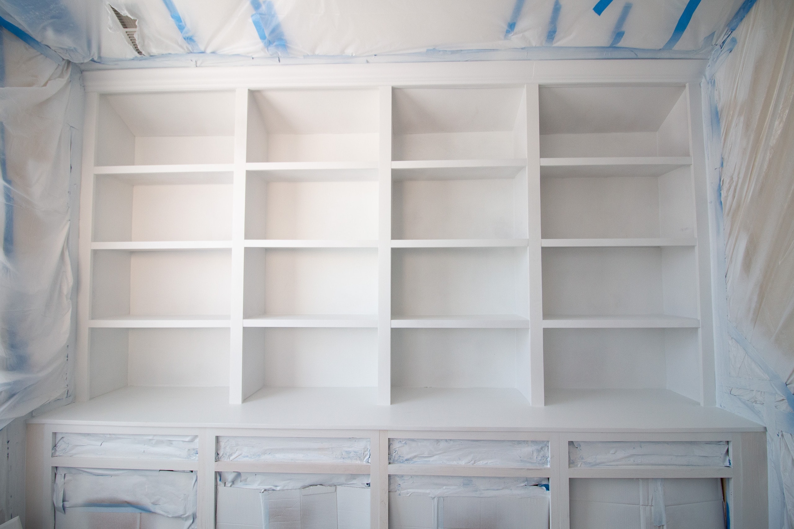 Priming and painting built-ins