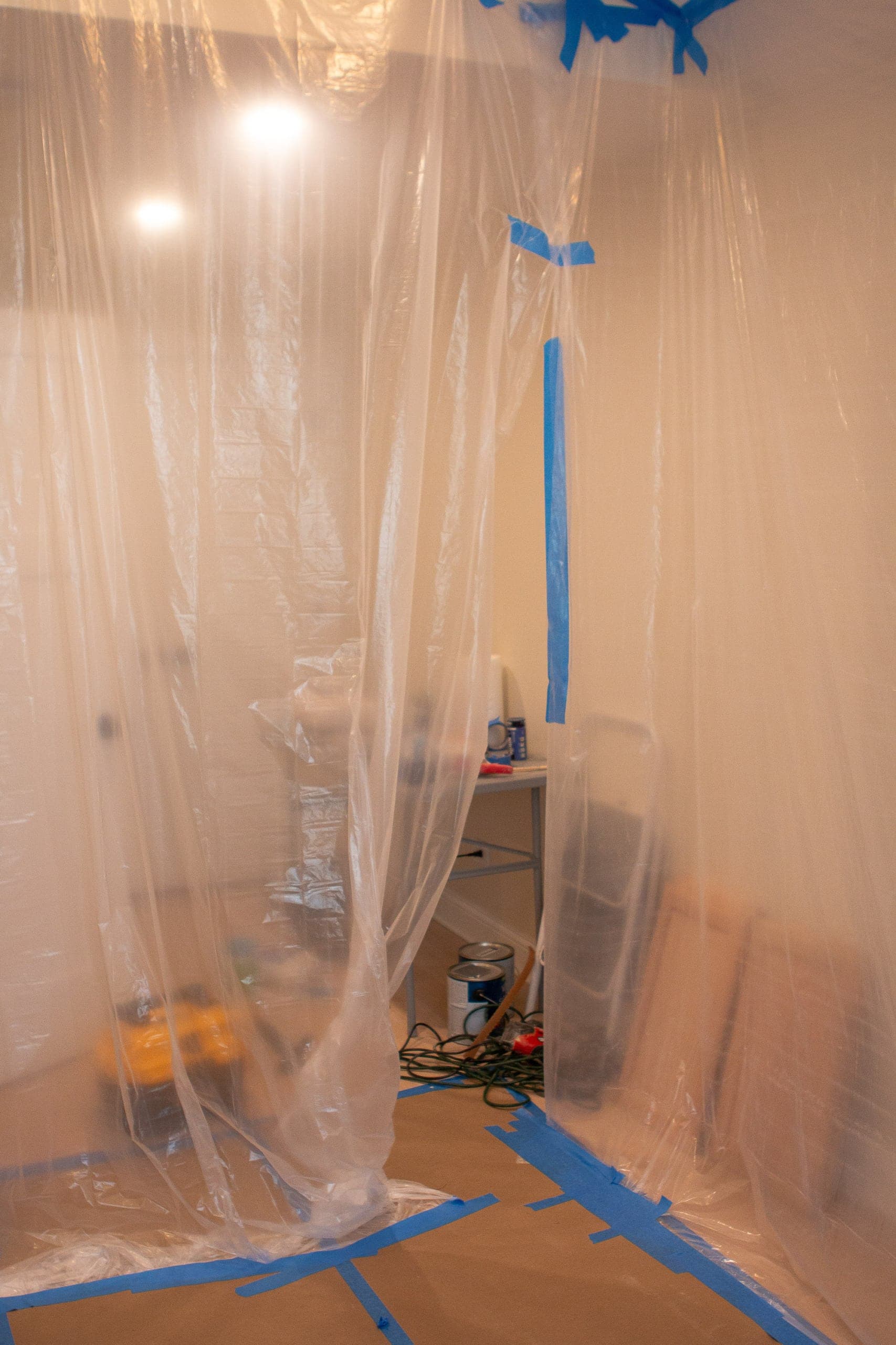 Prepping a room for paint sprayer